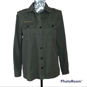 Forever 21 Utility Military Style Button Down Shirt Jacket